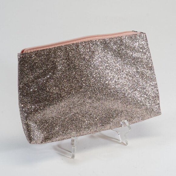 Macy's Clear PVC Metallic Pink Tote Bag with Glittered Inner Zipped Pouch - Picture 3 of 5